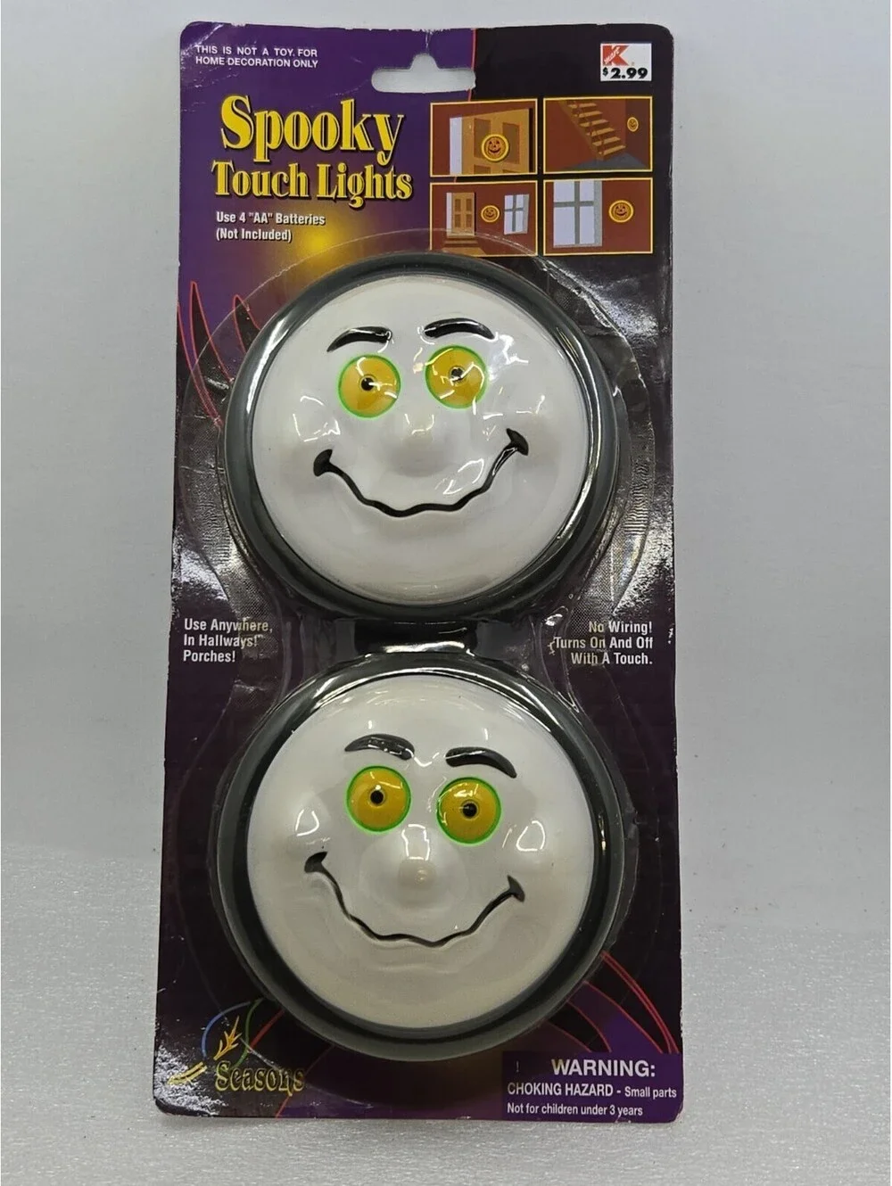 New NIP Vintage Kmart Halloween Spooky Ghost Touch Lights NOS